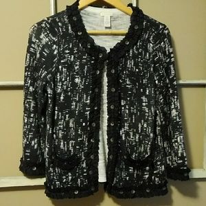 Chico's Black & White Cardigan Size 0